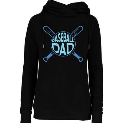 Baseball Dad Father Baseballer Daddy Papa Father's Day Womens Funnel Neck Pullover Hood