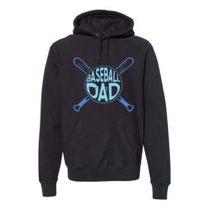 Baseball Dad Father Baseballer Daddy Papa Father's Day Premium Hoodie