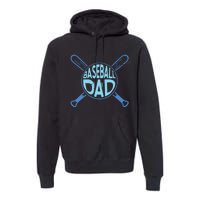 Baseball Dad Father Baseballer Daddy Papa Father's Day Premium Hoodie