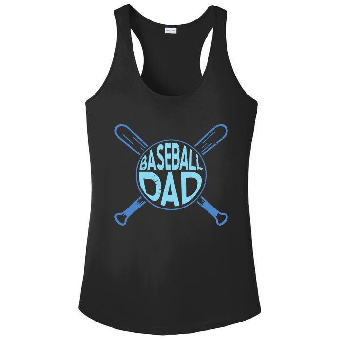 Baseball Dad Father Baseballer Daddy Papa Father's Day Ladies PosiCharge Competitor Racerback Tank