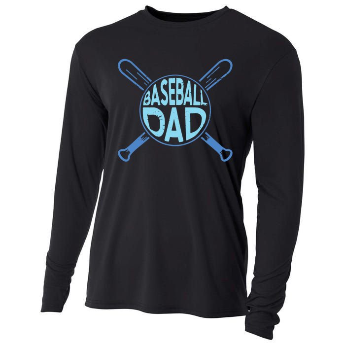 Baseball Dad Father Baseballer Daddy Papa Father's Day Cooling Performance Long Sleeve Crew