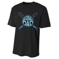 Baseball Dad Father Baseballer Daddy Papa Father's Day Performance Sprint T-Shirt