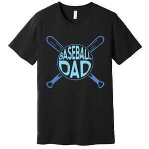 Baseball Dad Father Baseballer Daddy Papa Father's Day Premium T-Shirt