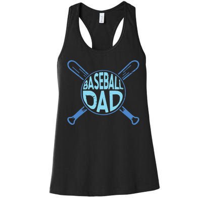 Baseball Dad Father Baseballer Daddy Papa Father's Day Women's Racerback Tank