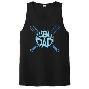 Baseball Dad Father Baseballer Daddy Papa Father's Day PosiCharge Competitor Tank