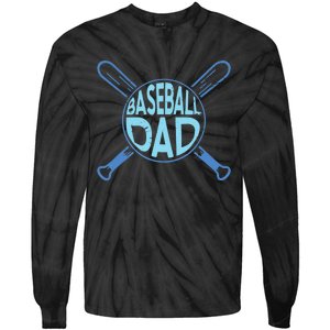 Baseball Dad Father Baseballer Daddy Papa Father's Day Tie-Dye Long Sleeve Shirt