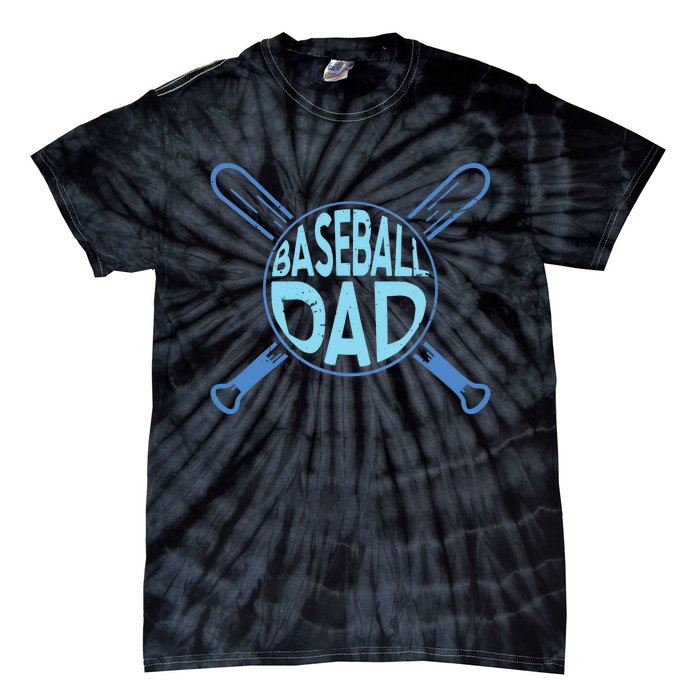 Baseball Dad Father Baseballer Daddy Papa Father's Day Tie-Dye T-Shirt