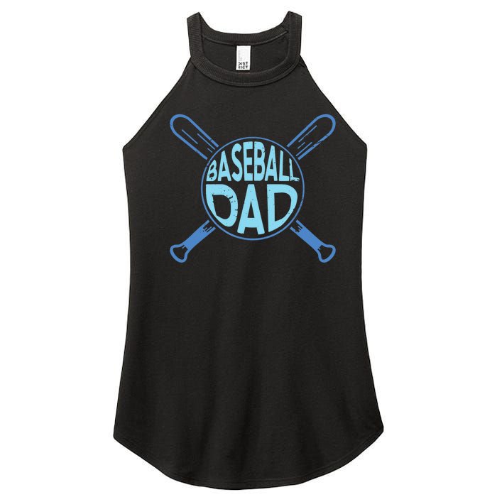 Baseball Dad Father Baseballer Daddy Papa Father's Day Women's Perfect Tri Rocker Tank