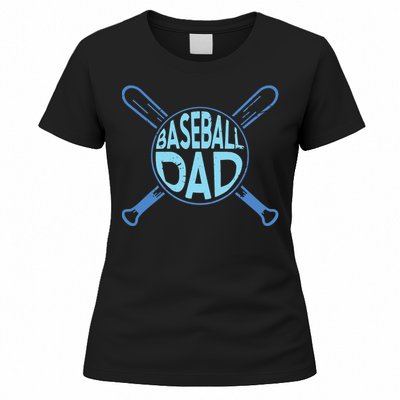 Baseball Dad Father Baseballer Daddy Papa Father's Day Women's T-Shirt