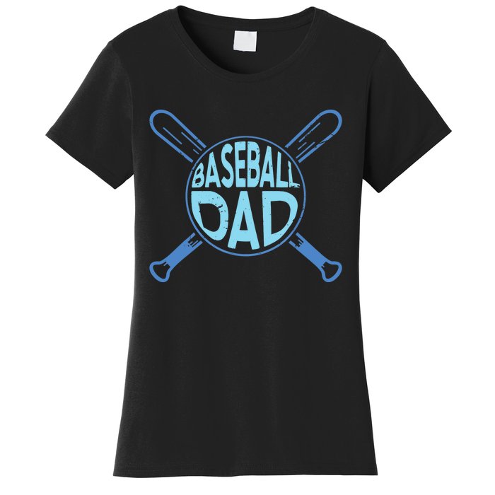 Baseball Dad Father Baseballer Daddy Papa Father's Day Women's T-Shirt