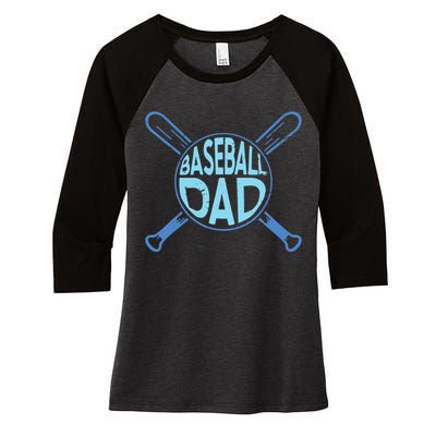 Baseball Dad Father Baseballer Daddy Papa Father's Day Women's Tri-Blend 3/4-Sleeve Raglan Shirt