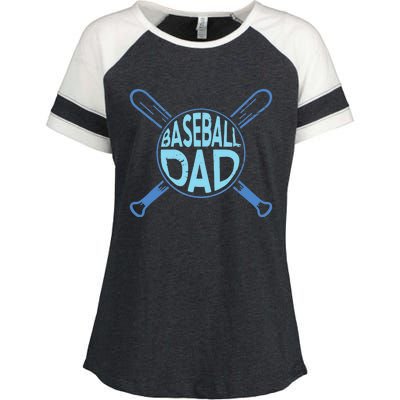 Baseball Dad Father Baseballer Daddy Papa Father's Day Enza Ladies Jersey Colorblock Tee