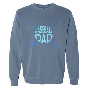 Baseball Dad Father Baseballer Daddy Papa Father's Day Garment-Dyed Sweatshirt