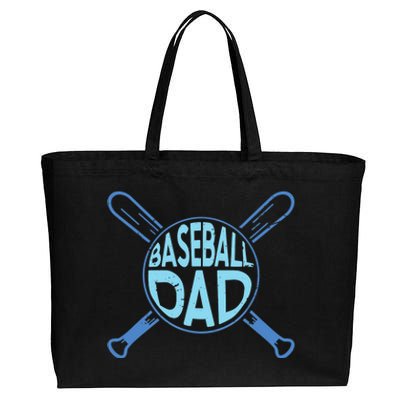 Baseball Dad Father Baseballer Daddy Papa Father's Day Cotton Canvas Jumbo Tote