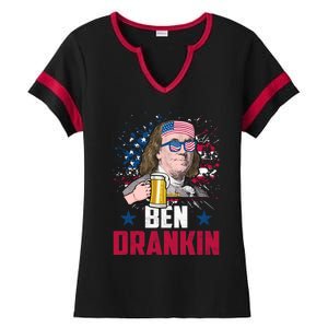 Ben Drankin Funny Benjamin Franklin July 4th Independence Gift Ladies Halftime Notch Neck Tee