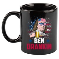 Ben Drankin Funny Benjamin Franklin July 4th Independence Gift 11oz C Handle Ceramic Mug