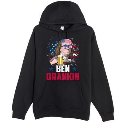 Ben Drankin Funny Benjamin Franklin July 4th Independence Gift Premium Pullover Hoodie