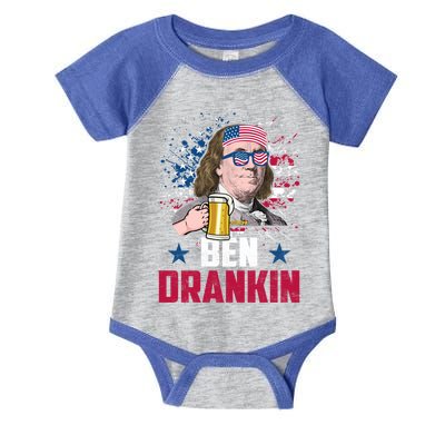 Ben Drankin Funny Benjamin Franklin July 4th Independence Gift Infant Baby Jersey Bodysuit