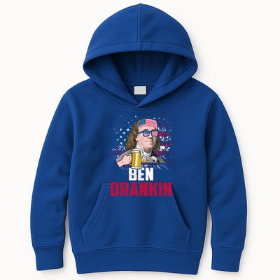 Ben Drankin Funny Benjamin Franklin July 4th Independence Gift Kids Hoodie