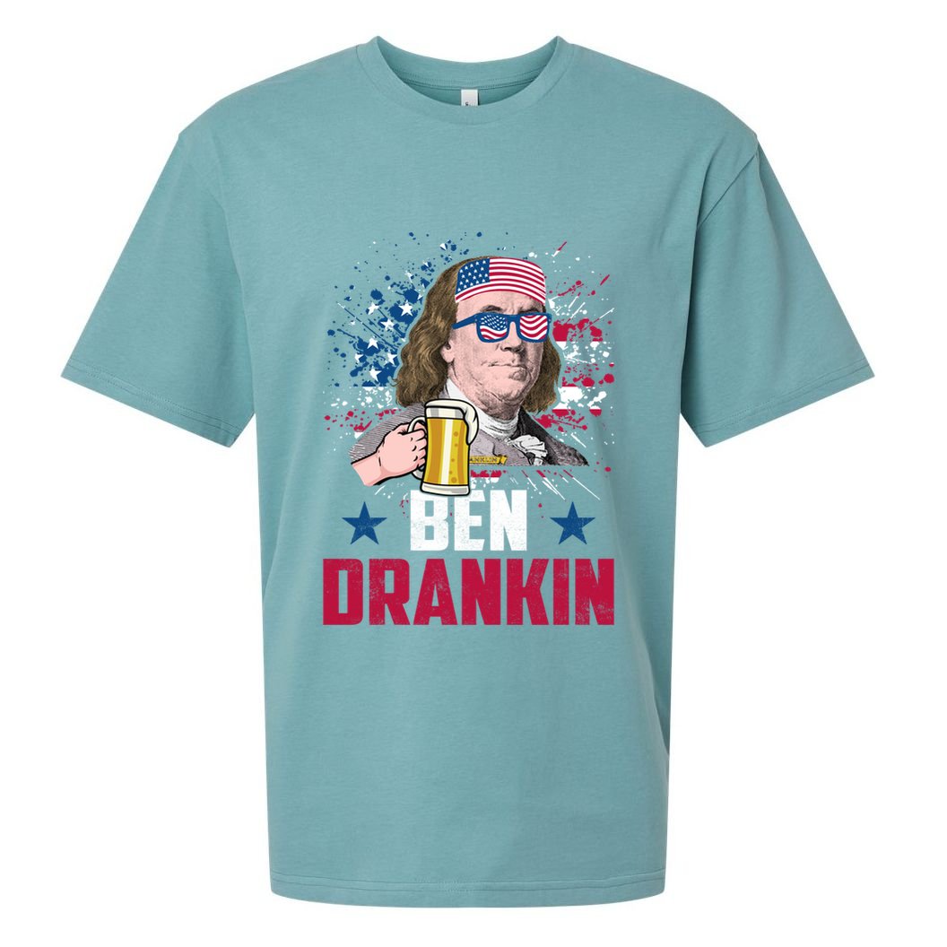 Ben Drankin Funny Benjamin Franklin July 4th Independence Gift Sueded Cloud Jersey T-Shirt