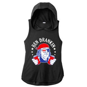 Ben Drankin Funny 4th Of July American Flag Usa Patriotic Gift Ladies PosiCharge Tri-Blend Wicking Draft Hoodie Tank