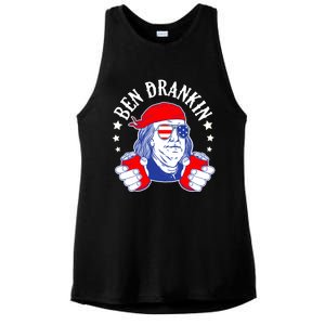 Ben Drankin Funny 4th Of July American Flag Usa Patriotic Gift Ladies PosiCharge Tri-Blend Wicking Tank