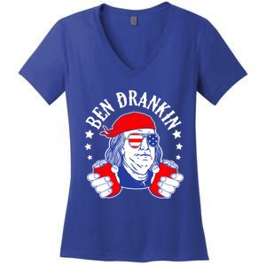 Ben Drankin Funny 4th Of July American Flag Usa Patriotic Gift Women's V-Neck T-Shirt