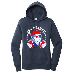 Ben Drankin Funny 4th Of July American Flag Usa Patriotic Gift Women's Pullover Hoodie