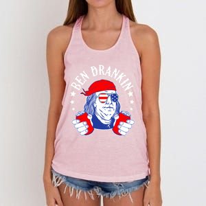 Ben Drankin Funny 4th Of July American Flag Usa Patriotic Gift Women's Knotted Racerback Tank