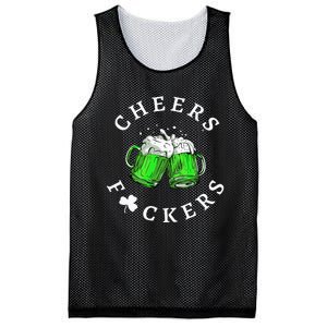 Beer Drinking Funny Cheers Fckers' St Patricks Day Mesh Reversible Basketball Jersey Tank