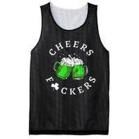 Beer Drinking Funny Cheers Fckers' St Patricks Day Mesh Reversible Basketball Jersey Tank