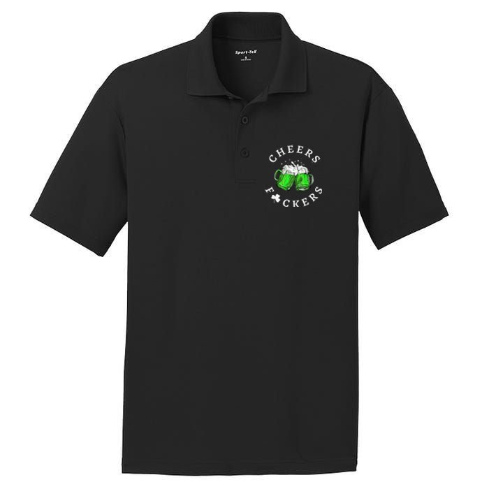 Beer Drinking Funny Cheers Fckers' St Patricks Day PosiCharge RacerMesh Polo