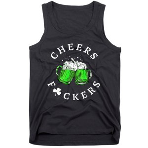 Beer Drinking Funny Cheers Fckers' St Patricks Day Tank Top