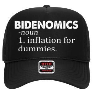 Bidenomics Definition Funny AntiBiden High Crown Mesh Back Trucker Hat