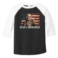 Ben Drankin Funny Beer 4th Of July Retro Usa Flag 4 July Toddler Fine Jersey T-Shirt