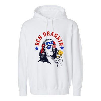 Ben Drankin Funny 4th Of July Benjamin Franklin Clothes Great Gift Garment-Dyed Fleece Hoodie