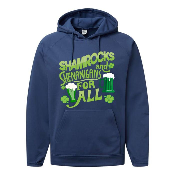 Beer Drinking For Saint Patricks Day Performance Fleece Hoodie