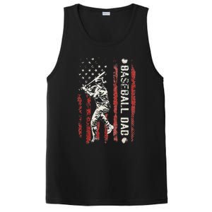 Baseball Dad Flag Gifts Dad Baseball Fathers Day PosiCharge Competitor Tank