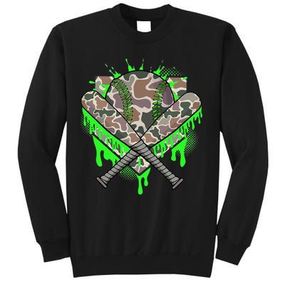 Baseball Drip For Ice Cream Dripping Baseball Camo Sweatshirt