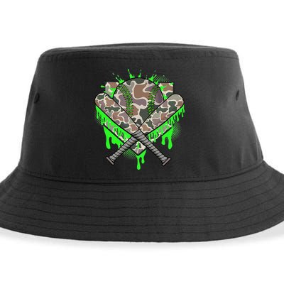 Baseball Drip For Ice Cream Dripping Baseball Camo Sustainable Bucket Hat