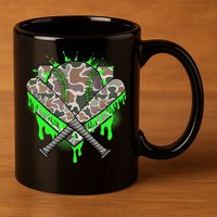 Baseball Drip For Ice Cream Dripping Baseball Camo 11oz C Handle Ceramic Mug