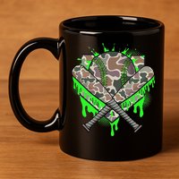 Baseball Drip For Ice Cream Dripping Baseball Camo 11oz C Handle Ceramic Mug