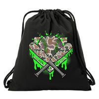 Baseball Drip For Ice Cream Dripping Baseball Camo Drawstring Bag
