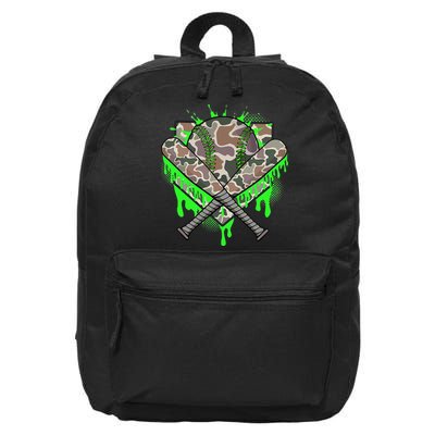 Baseball Drip For Ice Cream Dripping Baseball Camo 16 in Basic Backpack