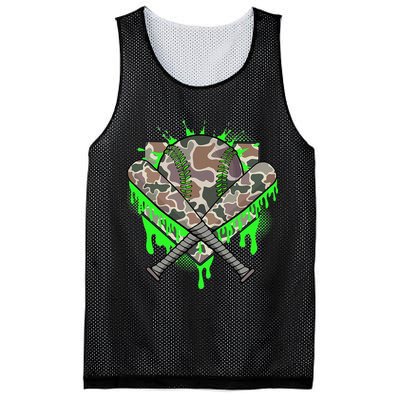 Baseball Drip For Ice Cream Dripping Baseball Camo Mesh Reversible Basketball Jersey Tank