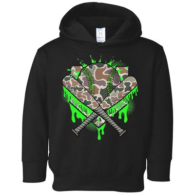 Baseball Drip For Ice Cream Dripping Baseball Camo Toddler Hoodie
