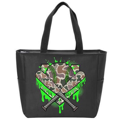 Baseball Drip For Ice Cream Dripping Baseball Camo Zip Tote Bag