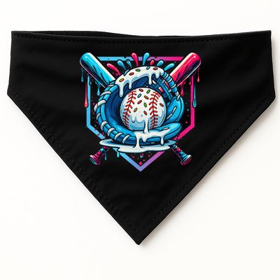 Baseball Drip For Ice Cream Drip Baseball USA-Made Doggie Bandana