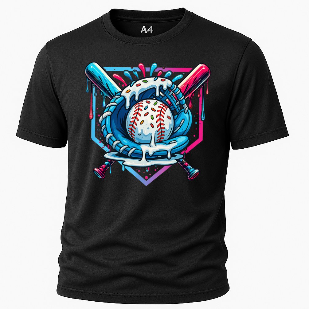 Baseball Drip For Ice Cream Drip Baseball Cooling Performance Crew T-Shirt