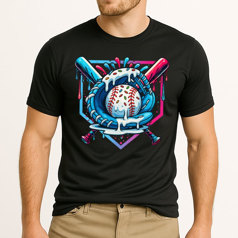 Baseball Drip For Ice Cream Drip Baseball Cooling Performance Crew T-Shirt
